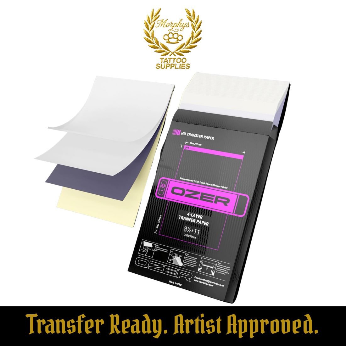 OZER Tattoo Transfer Paper, Manual or Thermal, A4 – 1 / 5 / 10 / 20 / 50 / 100 pcs